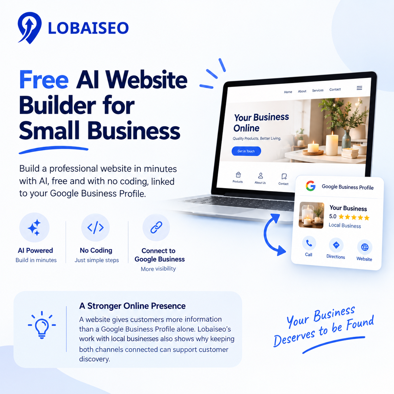 Free AI Website Builder for Small Business by Lobaiseo