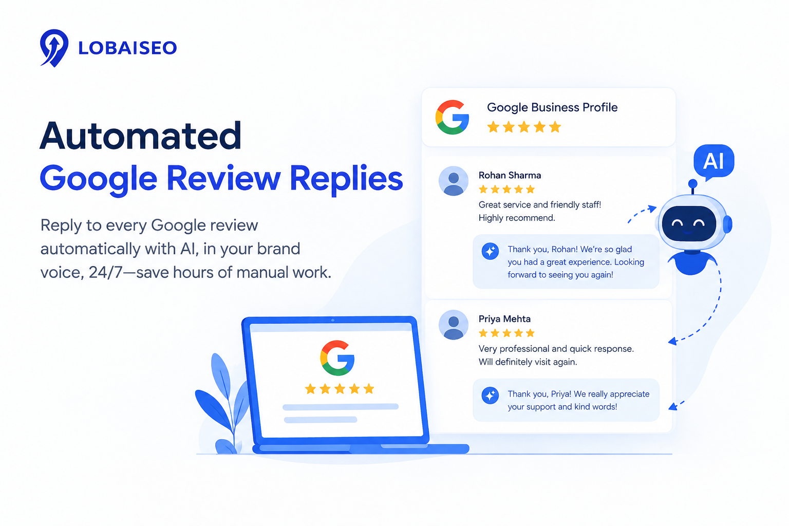 Automated Google Review Replies by Lobaiseo