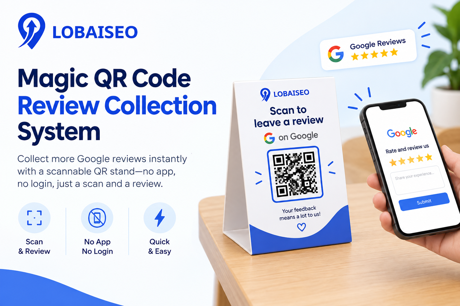 Magic QR Code Review Collection System by Lobaiseo